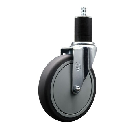 Service Caster 6'' Thermoplastic Rubber Wheel Swivel 1-3/4'' Expanding Stem Caster SCC-EX20S614-TPRB-134